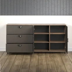 Sideboard Fusion Eiche dunkel Nachbildung bronze Optik B/H/T: ca. 176x86x42 cm