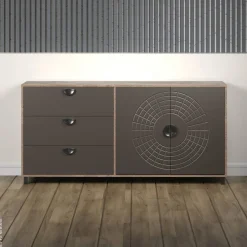 Sideboard Fusion Eiche dunkel Nachbildung bronze Optik B/H/T: ca. 176x86x42 cm