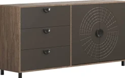 Sideboard Fusion Eiche dunkel Nachbildung bronze Optik B/H/T: ca. 176x86x42 cm