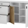 Sideboard Hudson weiß matt Eiche Evoke Coast Nachbildung B/H/T: ca. 150x22x21 cm
