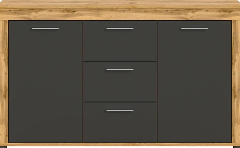Sideboard Jam Eiche Wotan Nachbildung grau B/H/T: ca. 125x80x35 cm