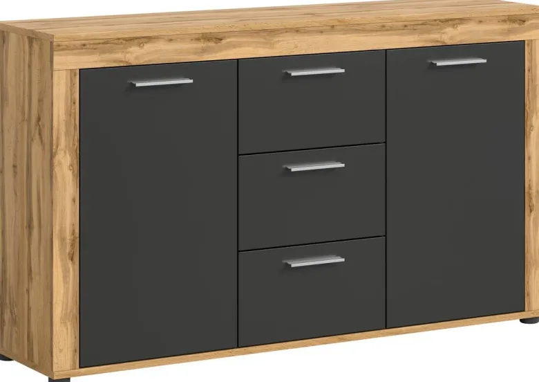 Sideboard Jam Eiche Wotan Nachbildung grau B/H/T: ca. 125x80x35 cm