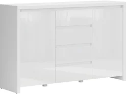 Sideboard Larios weiß matt weiß glänzend B/H/T: ca. 143x91x40 cm