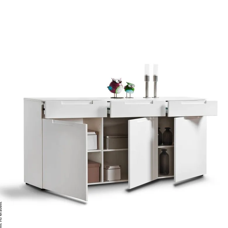 Sideboard Mailand weiß Hochglanz B/H/T: ca. 192x83x40 cm