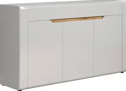 Sideboard Marlon Eiche Evoke Coast Nachbildung weiß Hochglanz B/H/T: ca. 150x84x40 cm