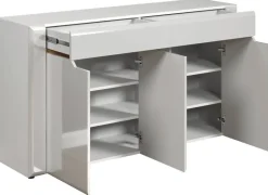 Sideboard Marlon Eiche Evoke Coast Nachbildung weiß Hochglanz B/H/T: ca. 150x84x40 cm