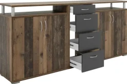 Sideboard Maximo Old Wood Nachbildung anthrazit B/H/T: ca. 208x94x38 cm