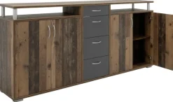 Sideboard Maximo Old Wood Nachbildung anthrazit B/H/T: ca. 208x94x38 cm
