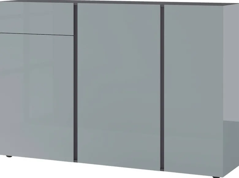 Sideboard Mesa Graphit Nachbildung Silbergrau Hochglanz B/H/T: ca. 152x103x43 cm