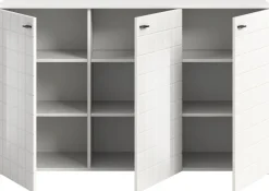 Sideboard Monte weiß weiß Hochglanz B/H/T: ca. 138x86x37 cm