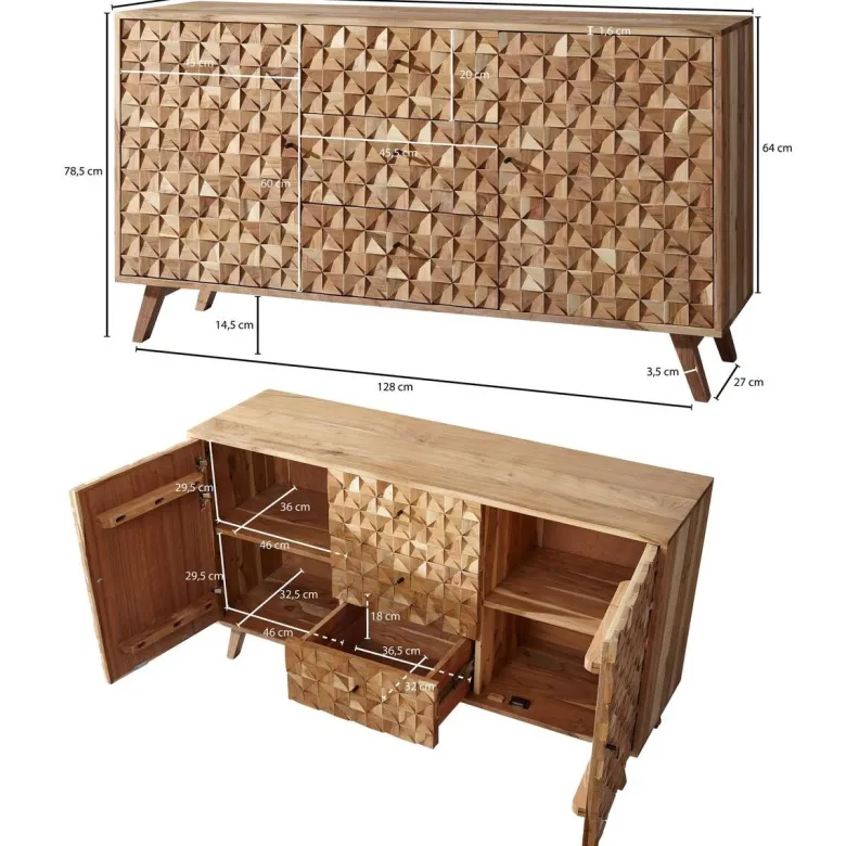 Sideboard natur B/H/T: ca. 140x78,5x40 cm