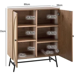 Sideboard natur Eiche Optik B/H/T: ca. 80x103x39 cm