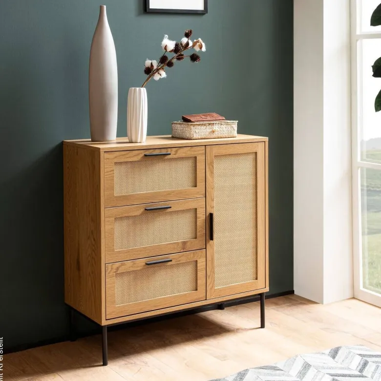 Sideboard natur Eiche Optik B/H/T: ca. 80x82x36 cm