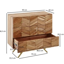 Sideboard natur gold B/H/T: ca. 90x86,5x40 cm
