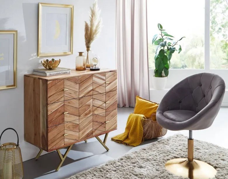 Sideboard natur gold B/H/T: ca. 90x86,5x40 cm