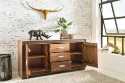 Sideboard natur schwarz B/H/T: ca. 160x80x44 cm