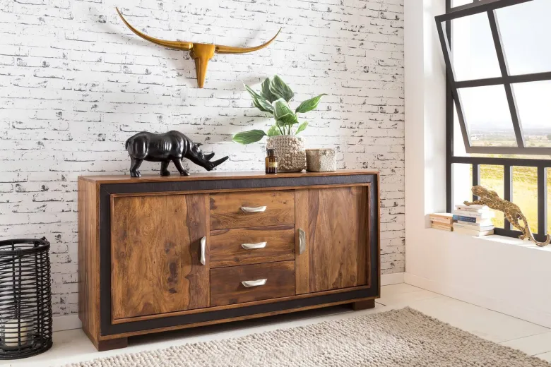 Sideboard natur schwarz B/H/T: ca. 160x80x44 cm