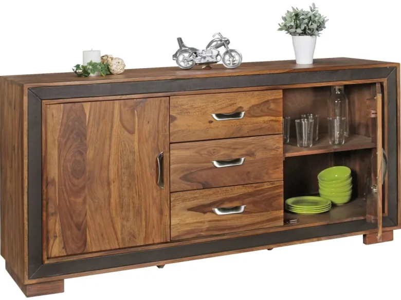 Sideboard natur schwarz B/H/T: ca. 160x80x44 cm