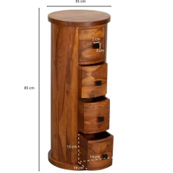 Sideboard natur schwarz B/H/T: ca. 35x85x35 cm