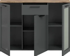 Sideboard Niklas anthrazit Eiche Nox Oak Nachbildung B/H/T: ca. 120x84x35 cm