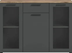 Sideboard Niklas anthrazit Eiche Nox Oak Nachbildung B/H/T: ca. 120x84x35 cm