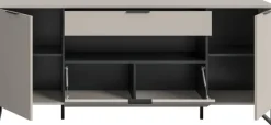 Sideboard Noida Kaschmirgrau Nachbildung schwarz B/H/T: ca. 80x185x41 cm