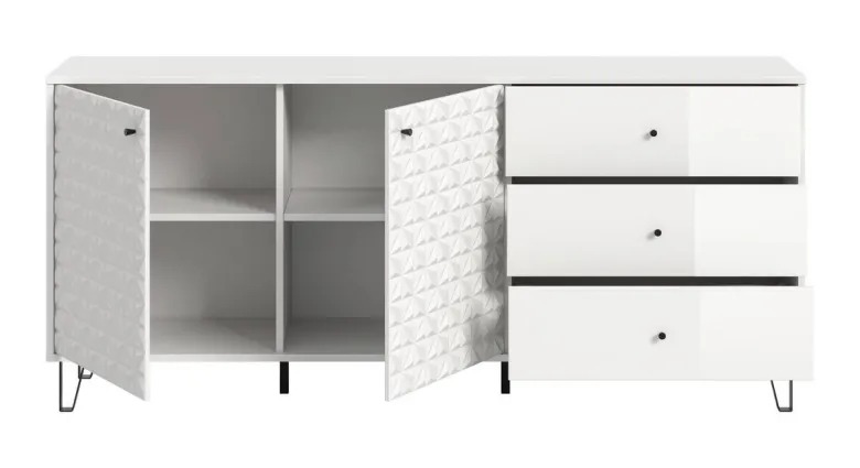 Sideboard PRISMA weiß weiß Hochglanz B/H/T: ca. 170x76x40 cm