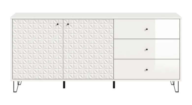 Sideboard PRISMA weiß weiß Hochglanz B/H/T: ca. 170x76x40 cm