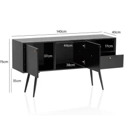 Sideboard schwarz B/H/T: ca. 140x75x40 cm