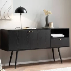 Sideboard schwarz B/H/T: ca. 140x75x40 cm
