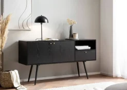Sideboard schwarz B/H/T: ca. 140x75x40 cm