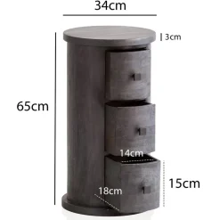 Sideboard schwarz B/H/T: ca. 34x65x34 cm