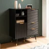 Sideboard schwarz B/H/T: ca. 77x97x40 cm