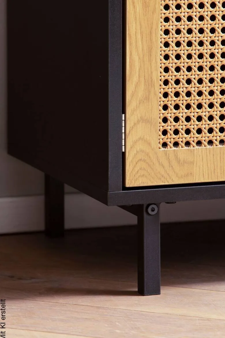 Sideboard schwarz Eiche Optik B/H/T: ca. 80x86,5x40 cm