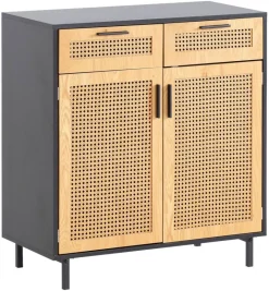 Sideboard schwarz Eiche Optik B/H/T: ca. 80x86,5x40 cm
