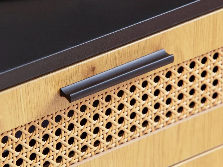 Sideboard schwarz Eiche Optik B/H/T: ca. 80x86,5x40 cm
