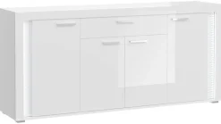 Sideboard Skylight weiß weiß Hochglanz B/H/T: ca. 182x84x42 cm
