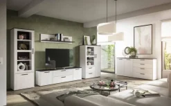 Sideboard Smart 1 Massivholz kiefer weiß schwarz B/H/T: ca. 180x89x40 cm