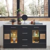 Sideboard Sonate Eiche Nachbildung schwarz matt B/H/T: ca. 170x93x40 cm