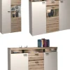 Sideboard Strada weiß Eiche Viking Optik Spanplatte B/H/T: ca. 151x89x37 cm