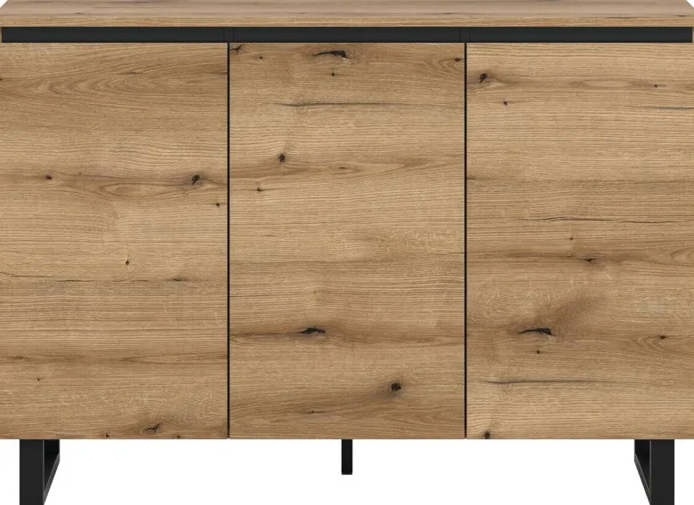 Sideboard Tomasa Evoke Oak Nachbildung schwarz B/H/T: ca. 120x84x36 cm