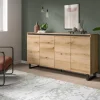 Sideboard Tomasa Evoke Oak Nachbildung schwarz B/H/T: ca. 160x84x36 cm