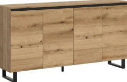 Sideboard Tomasa Evoke Oak Nachbildung schwarz B/H/T: ca. 160x84x36 cm