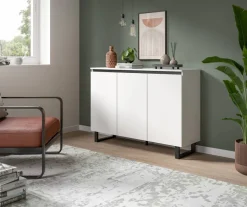 Sideboard Tomasa weiß schwarz B/H/T: ca. 120x84x36 cm