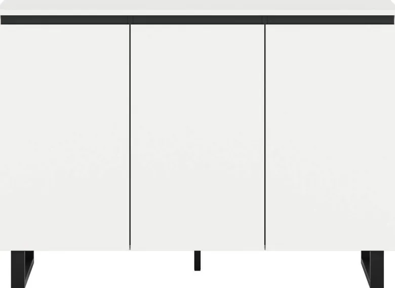 Sideboard Tomasa weiß schwarz B/H/T: ca. 120x84x36 cm
