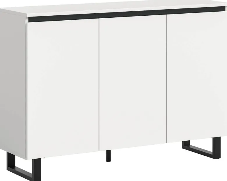 Sideboard Tomasa weiß schwarz B/H/T: ca. 120x84x36 cm