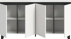 Sideboard Tomasa weiß schwarz B/H/T: ca. 160x84x36 cm