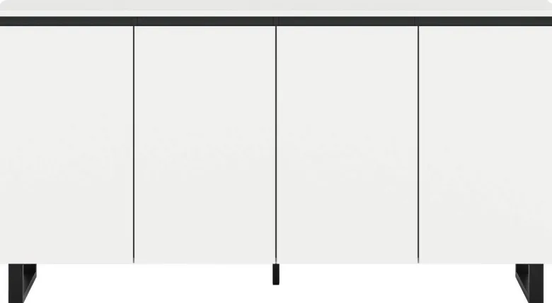 Sideboard Tomasa weiß schwarz B/H/T: ca. 160x84x36 cm