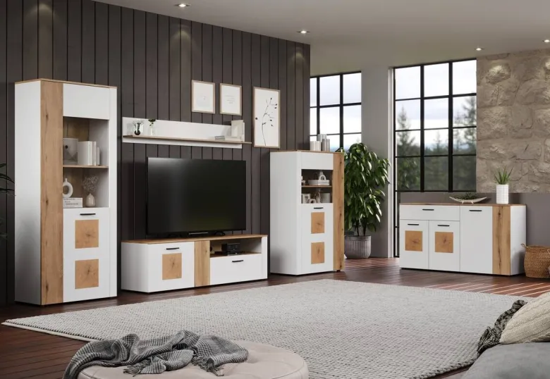 Sideboard Vitoria weiß Eiche Evoke Coast Nachbildung B/H/T: ca. 150x83x42 cm