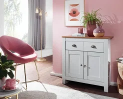 Sideboard weiß buche Nachbildung Alu B/H/T: ca. 79x81x34,5 cm